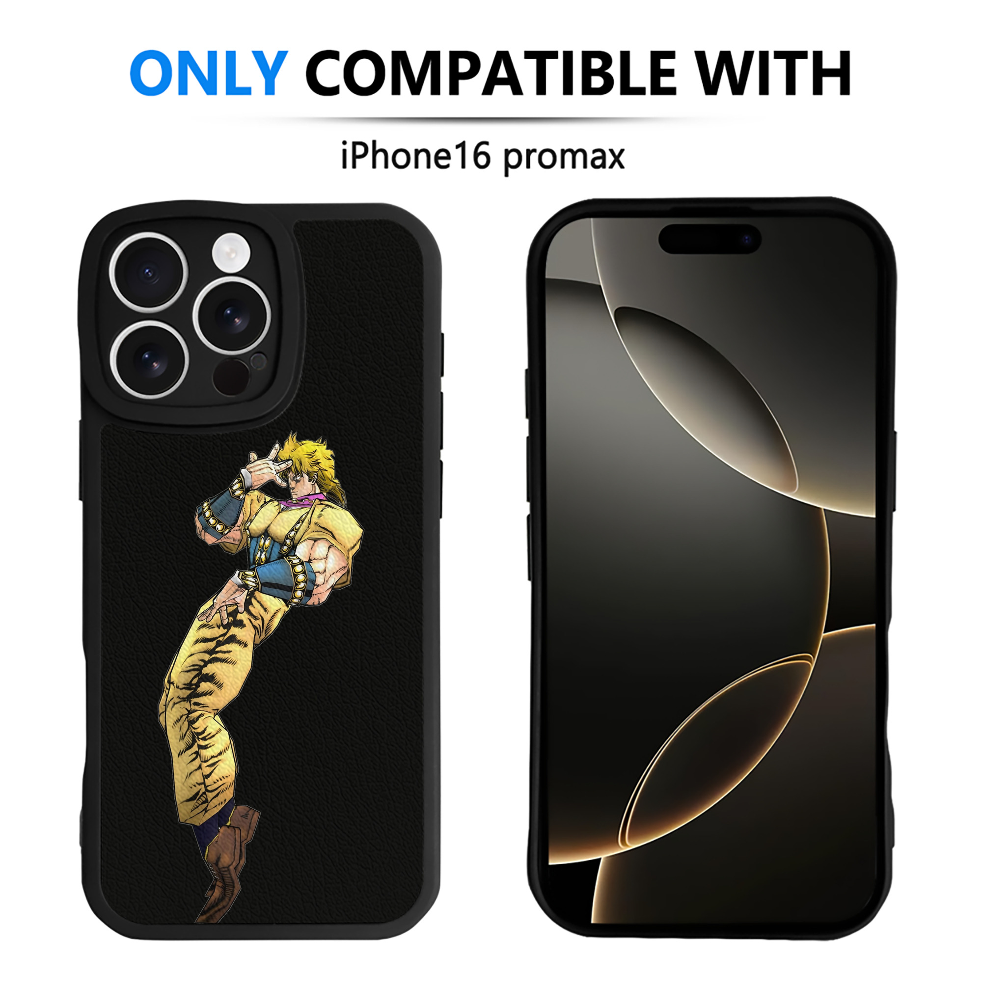 （画像用） ジョジョの奇妙な冒険 ディオ?ブランドー JoJo's Bizarre Adventure Dio Brando 【iPhone 16シリーズ対応】シリコンスマホケース（レザー調） 材質：シリコン